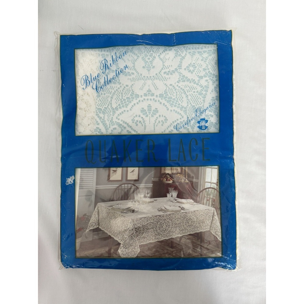 Quaker Lace Oblong Tablecloth Jubilee New White 54 X 70